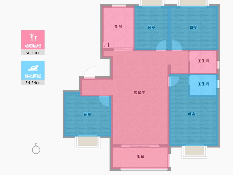 上海-上海市-中铁·虹桥逸都古北悦公馆-103.20-户型库-动静分区