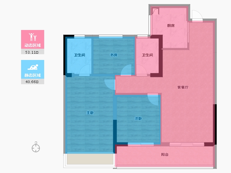 浙江省-杭州市-富春云庄-84.00-户型库-动静分区