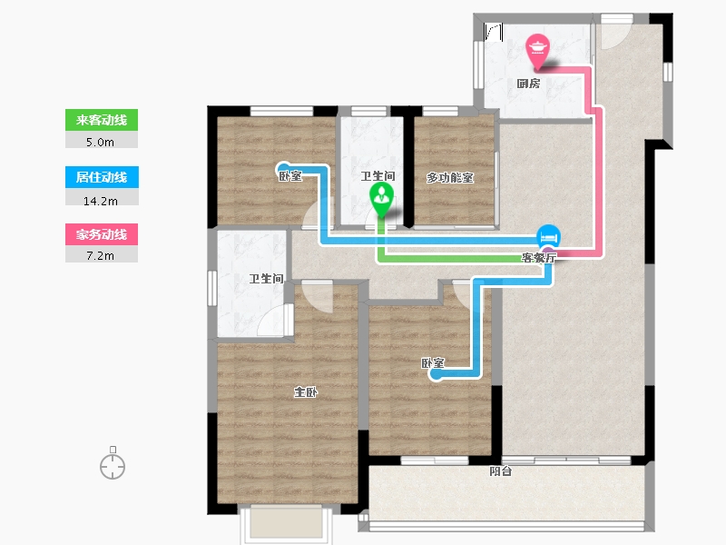 浙江省-宁波市-老江东·东境润府-107.93-户型库-动静线