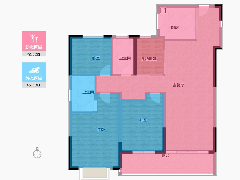 浙江省-宁波市-老江东·东境润府-107.93-户型库-动静分区