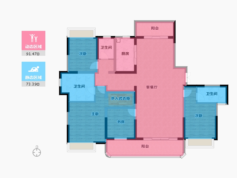 四川省-成都市-天府公园未来城-147.81-户型库-动静分区