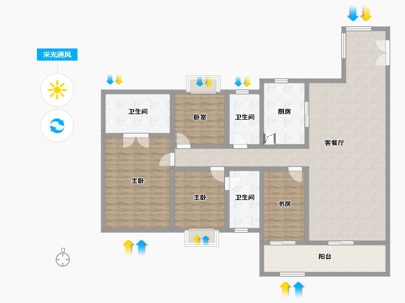 广东省-广州市-华发越秀·和樾府-145.53-户型库-采光通风