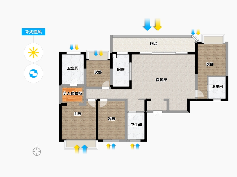 四川省-成都市-天府公园未来城-138.13-户型库-采光通风