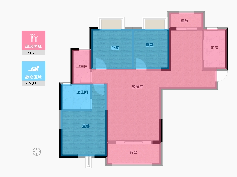 湖北省-武汉市-鼎盛璟城-93.40-户型库-动静分区