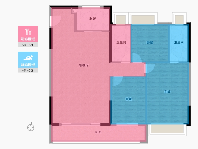 湖北省-武汉市-武汉城建·雲栖湖岸-105.78-户型库-动静分区