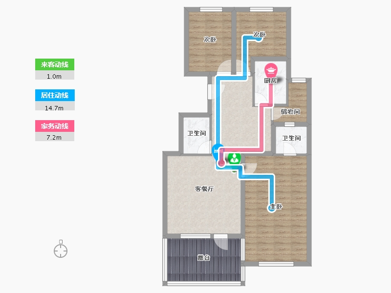 北京-北京市-北街家园(八区)-91.00-户型库-动静线