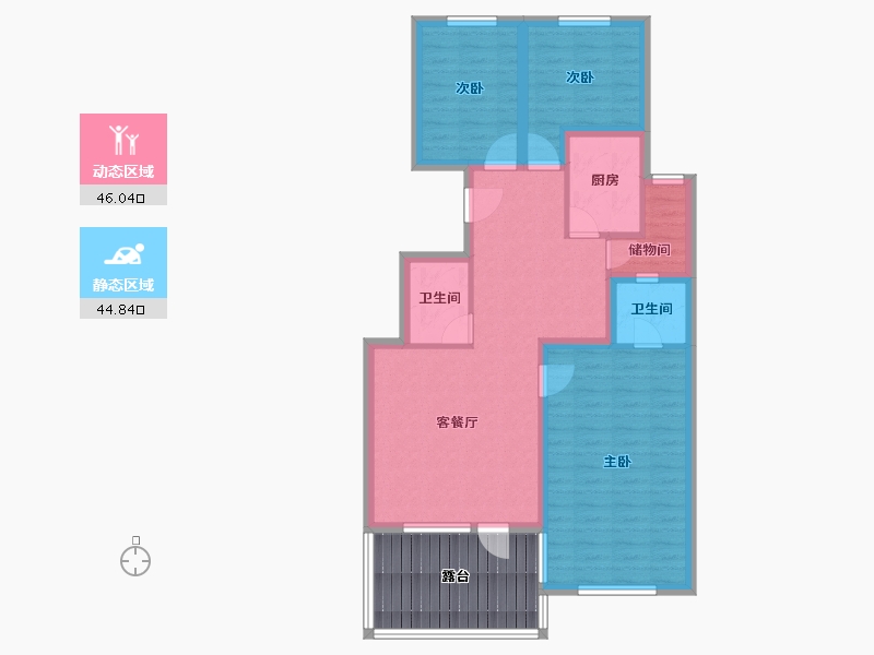 北京-北京市-北街家园(八区)-91.00-户型库-动静分区