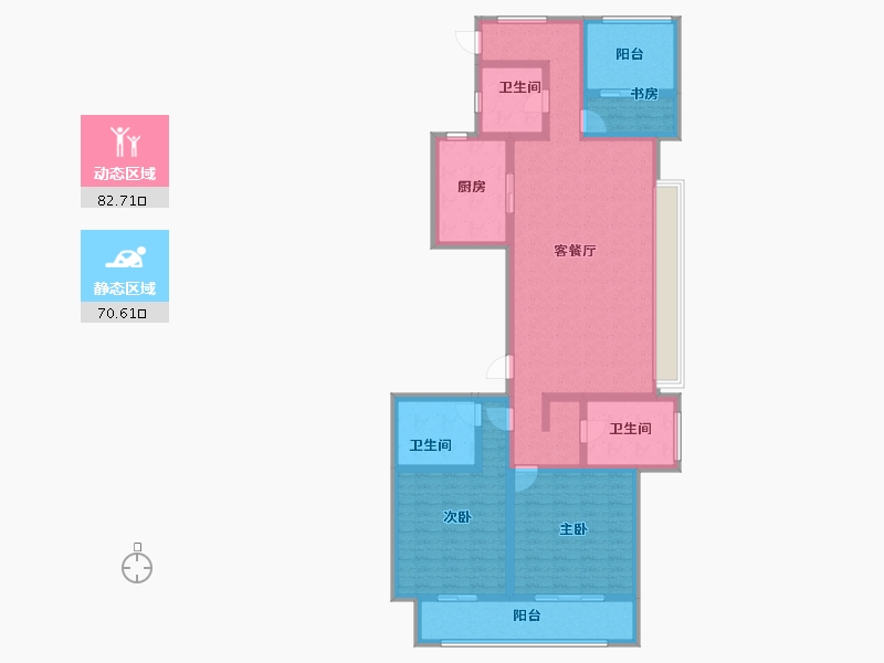 浙江省-杭州市-东海闲湖城锦绣湾-136.34-户型库-动静分区