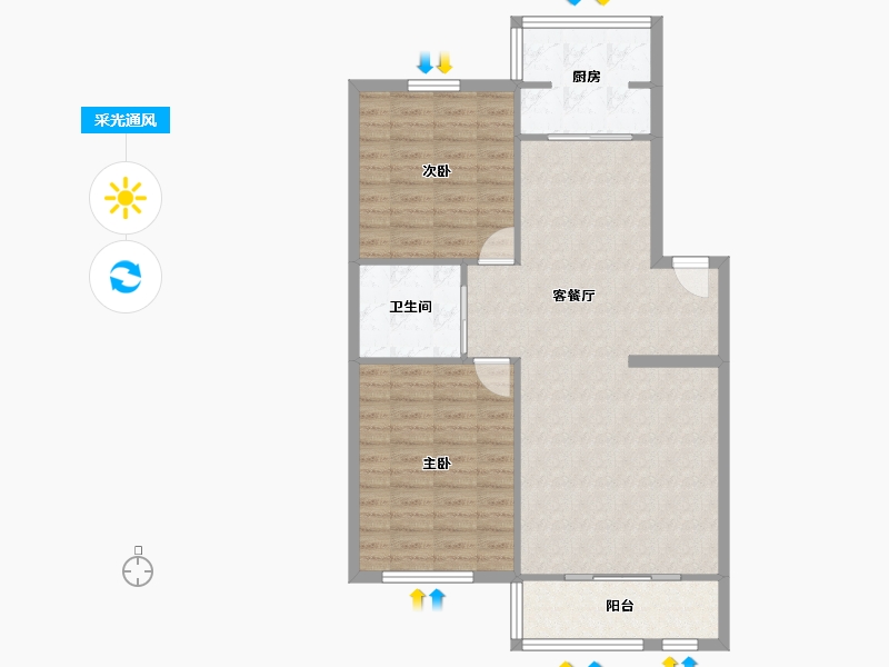 辽宁省-沈阳市-泉涌新镇-85.90-户型库-采光通风