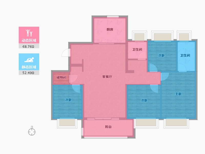 上海-上海市-象屿招商蟠龙府-109.60-户型库-动静分区