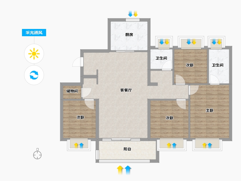 上海-上海市-象屿招商蟠龙府-109.60-户型库-采光通风