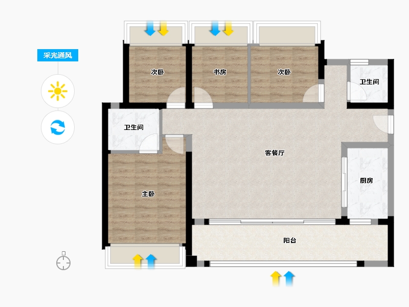 四川省-成都市-锦云天府-97.82-户型库-采光通风