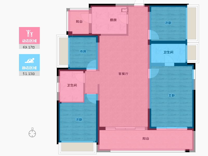 四川省-成都市-锦云天府-107.58-户型库-动静分区