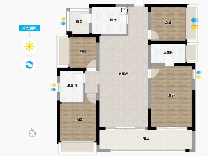 四川省-成都市-锦云天府-107.58-户型库-采光通风