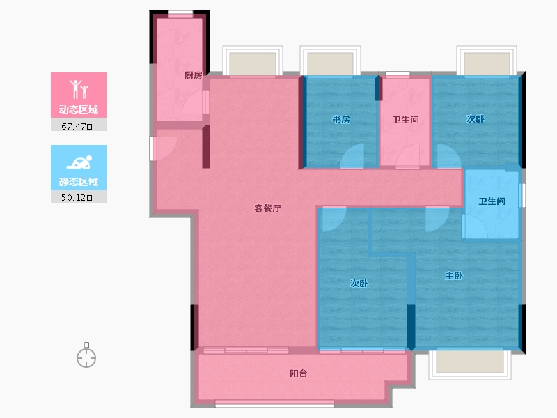 湖北省-武汉市-城投融创国博城-106.30-户型库-动静分区