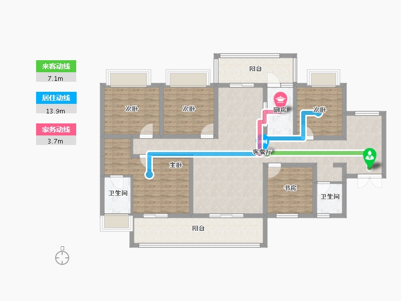 云南省-曲靖市-凤凰城·寥廓府邸-131.09-户型库-动静线