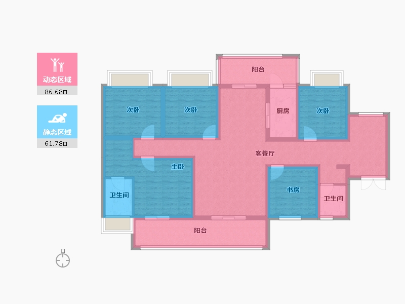 云南省-曲靖市-凤凰城·寥廓府邸-131.09-户型库-动静分区