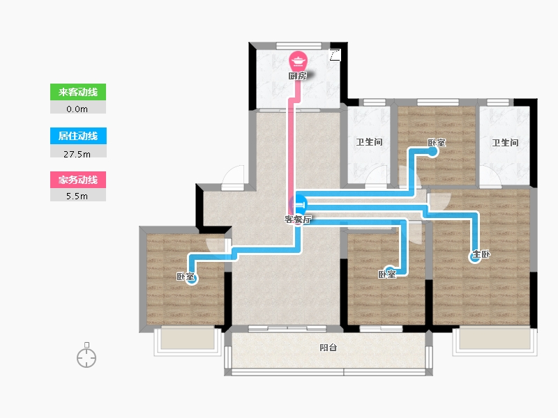 浙江省-宁波市-至麟上府·云汀-101.25-户型库-动静线