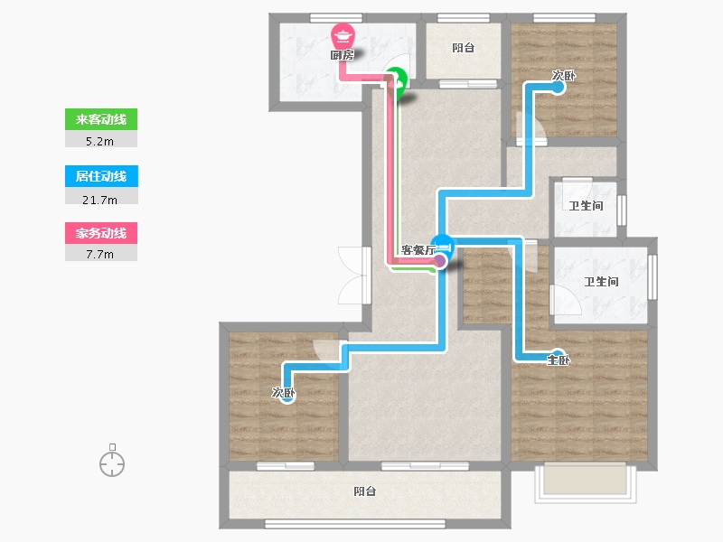 山西省-临汾市-皓峻·天悦府-98.88-户型库-动静线