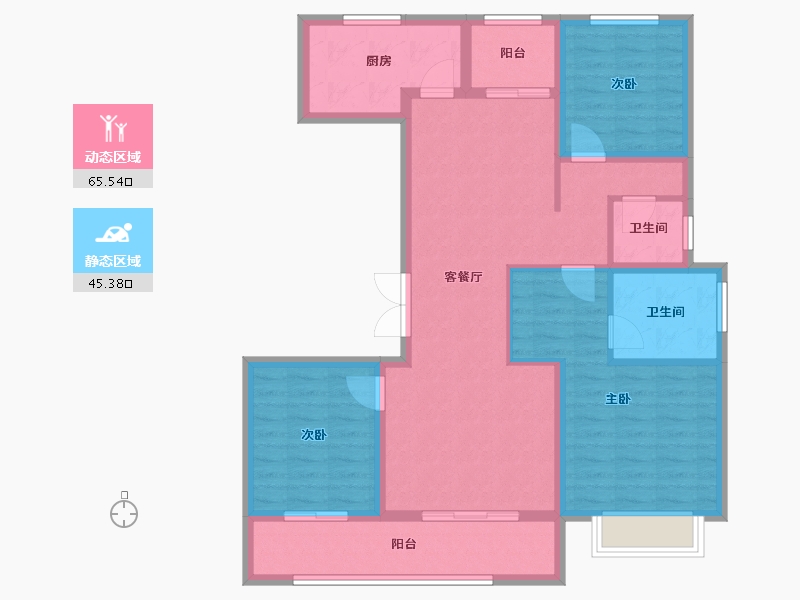 山西省-临汾市-皓峻·天悦府-98.88-户型库-动静分区