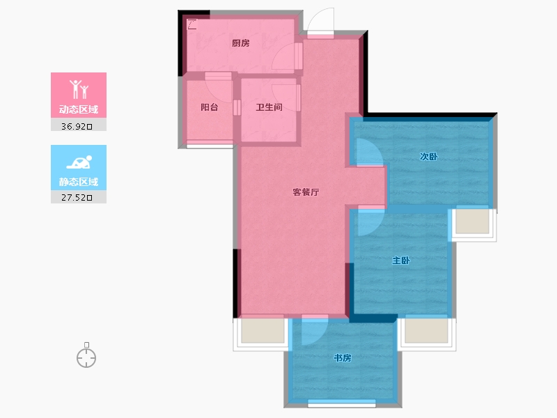 四川省-成都市-中环光悦居-56.13-户型库-动静分区