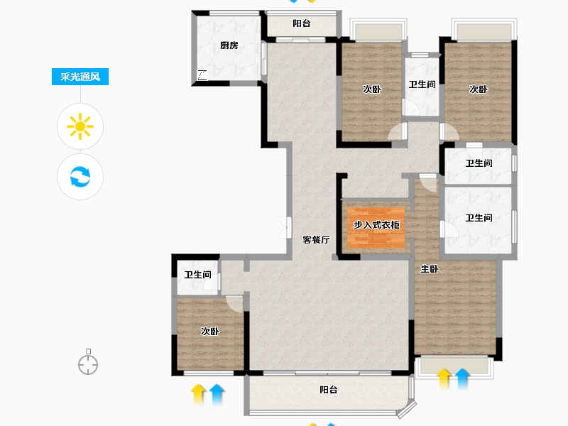 四川省-成都市-天府公园未来城-187.95-户型库-采光通风