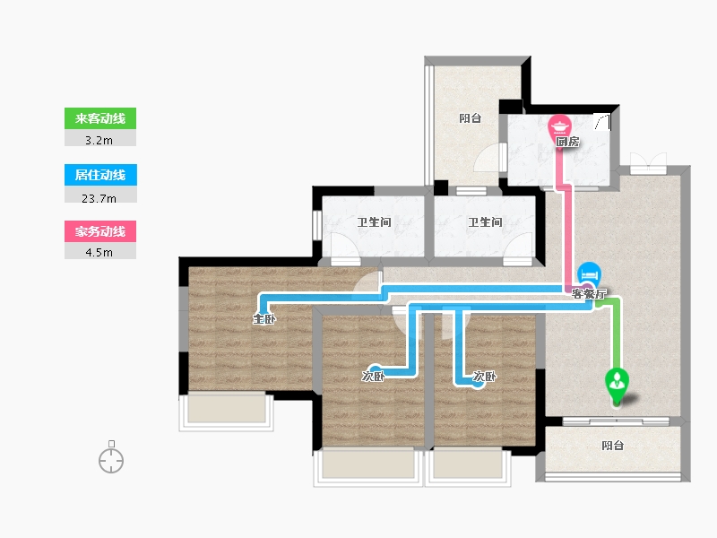 四川省-成都市-天府公园观澜8号-87.43-户型库-动静线