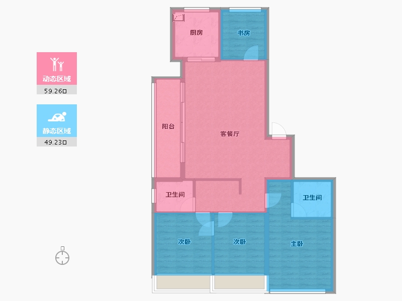 浙江省-杭州市-绿城华润晓月映翠-97.89-户型库-动静分区