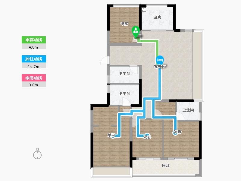 浙江省-杭州市-滨江建杭江晖府-129.93-户型库-动静线