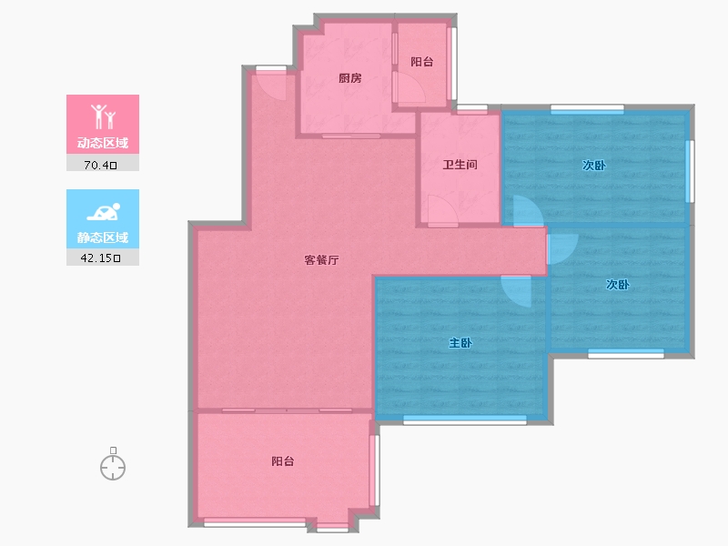 广东省-广州市-翠山蓝天苑-103.42-户型库-动静分区