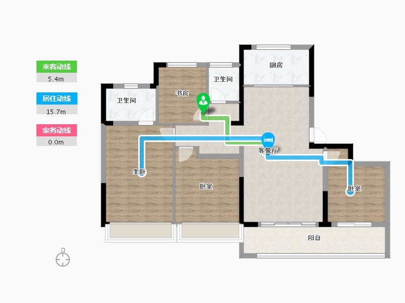 浙江省-杭州市-紫阅云宸里-111.03-户型库-动静线