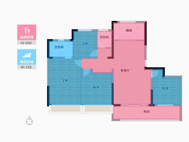 浙江省-杭州市-紫阅云宸里-111.03-户型库-动静分区