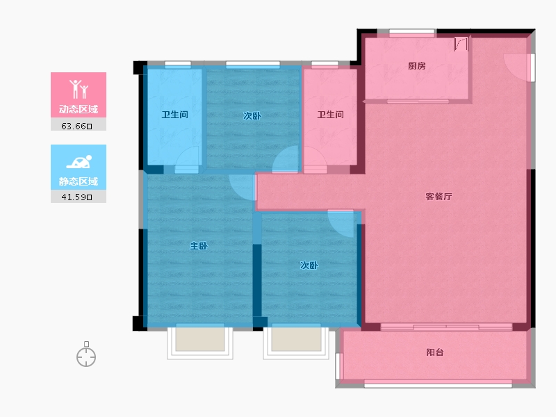 湖北省-武汉市-招商·武汉城建未来中心-95.17-户型库-动静分区