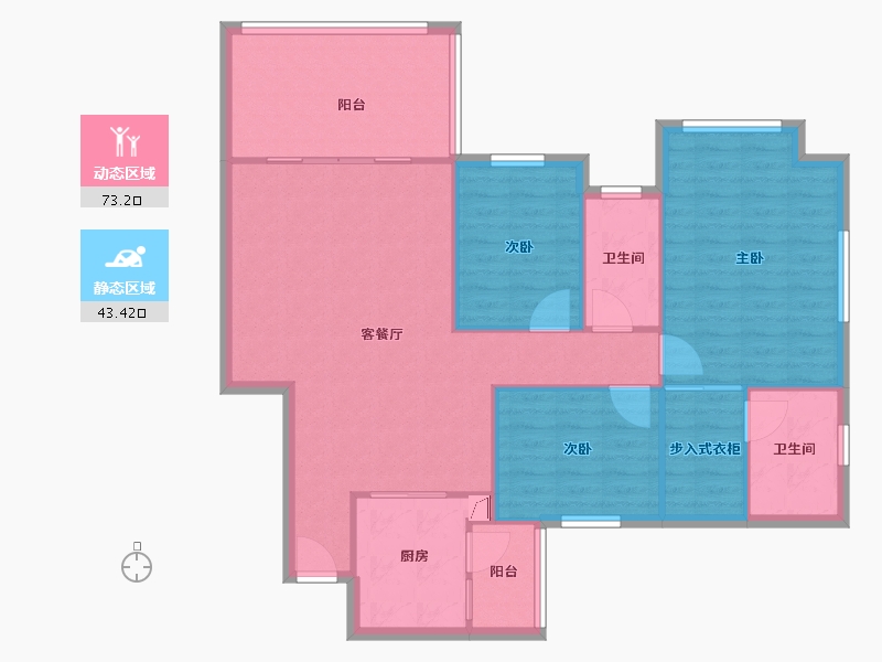 广东省-广州市-翠山蓝天苑-106.64-户型库-动静分区