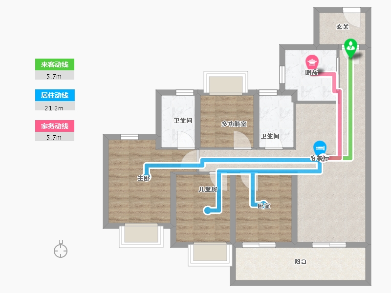 广东省-广州市-招商电建雍云邸-84.00-户型库-动静线