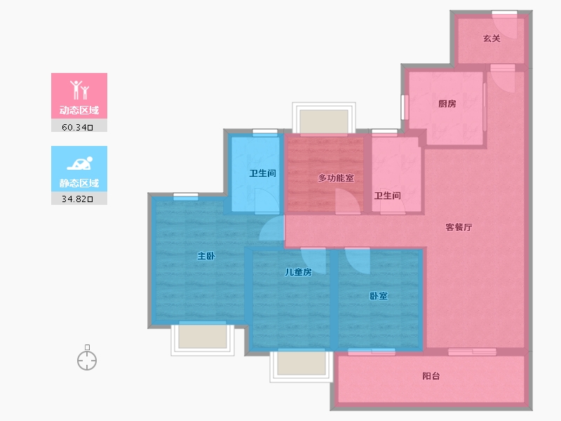 广东省-广州市-招商电建雍云邸-84.00-户型库-动静分区