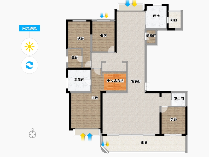 四川省-成都市-天府公园未来城-193.11-户型库-采光通风