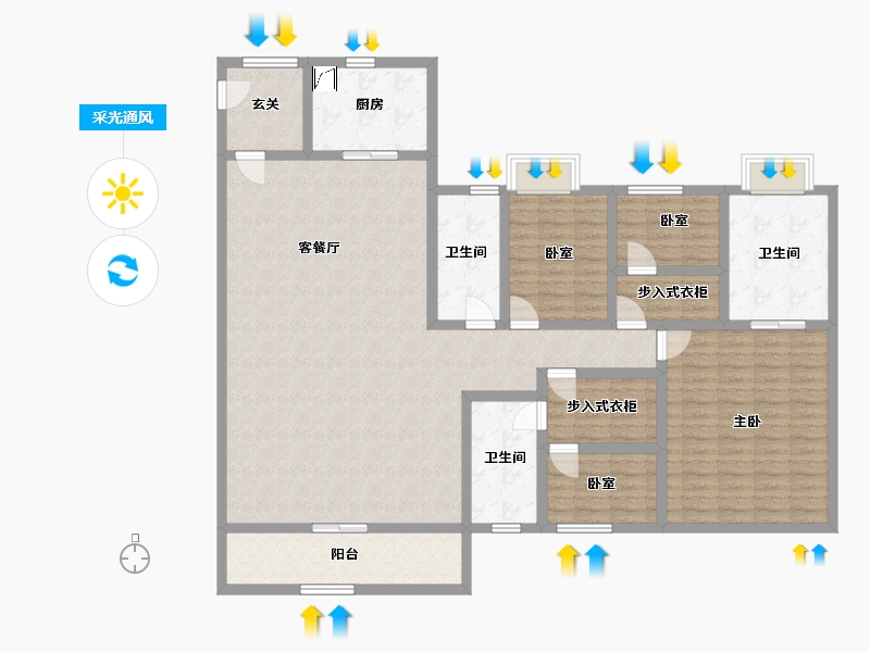 广东省-广州市-华发越秀·和樾府-160.01-户型库-采光通风