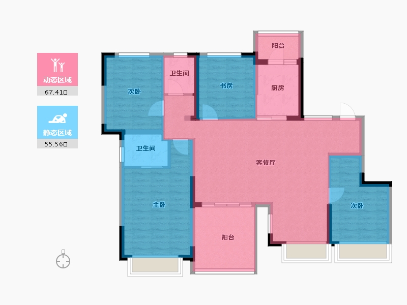 四川省-成都市-明信天府壹号-110.52-户型库-动静分区