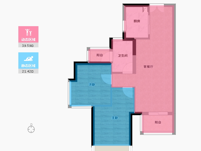 四川省-成都市-禹洲山河峯荟-53.85-户型库-动静分区