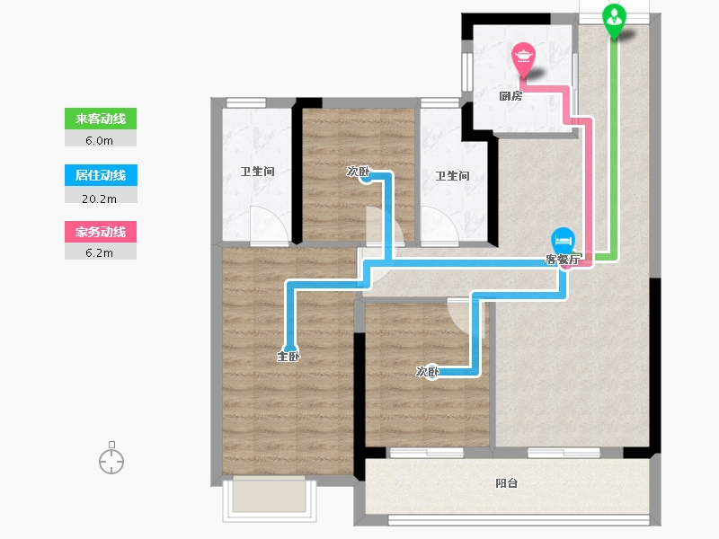 湖北省-武汉市-香港置地·元庐-92.00-户型库-动静线