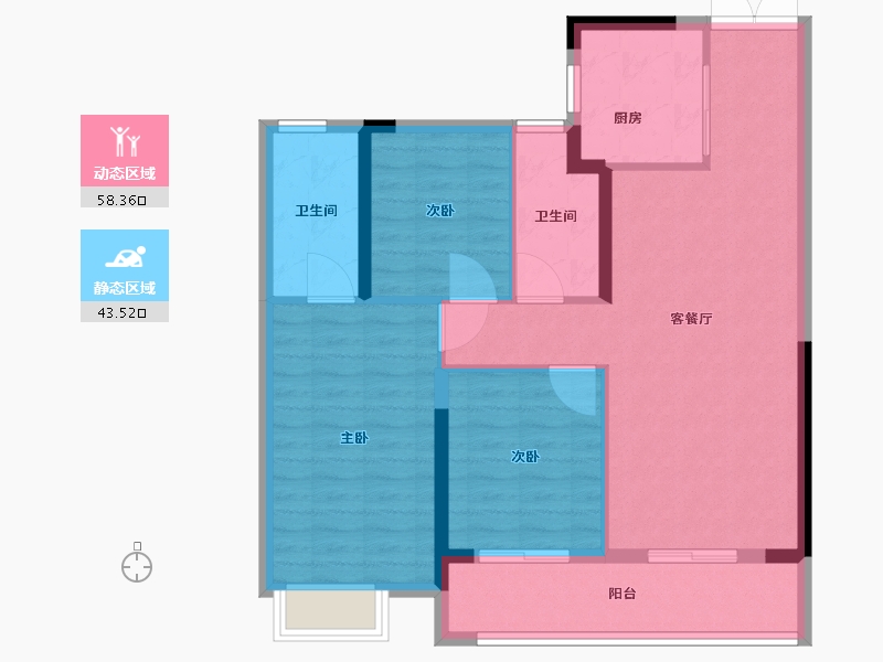 湖北省-武汉市-香港置地·元庐-92.00-户型库-动静分区