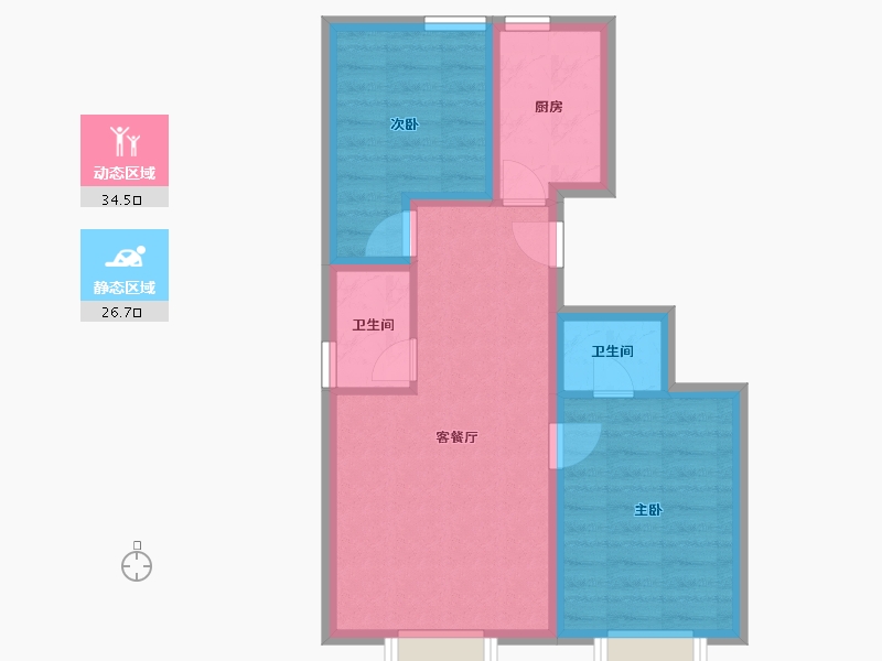 北京-北京市-北街家园(八区)-54.02-户型库-动静分区