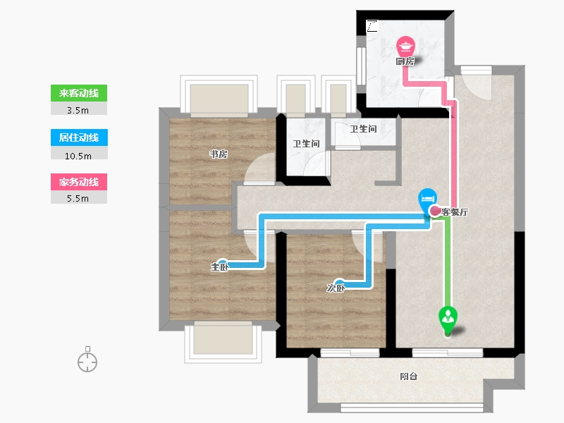 湖北省-武汉市-天创黄金时代-59.88-户型库-动静线