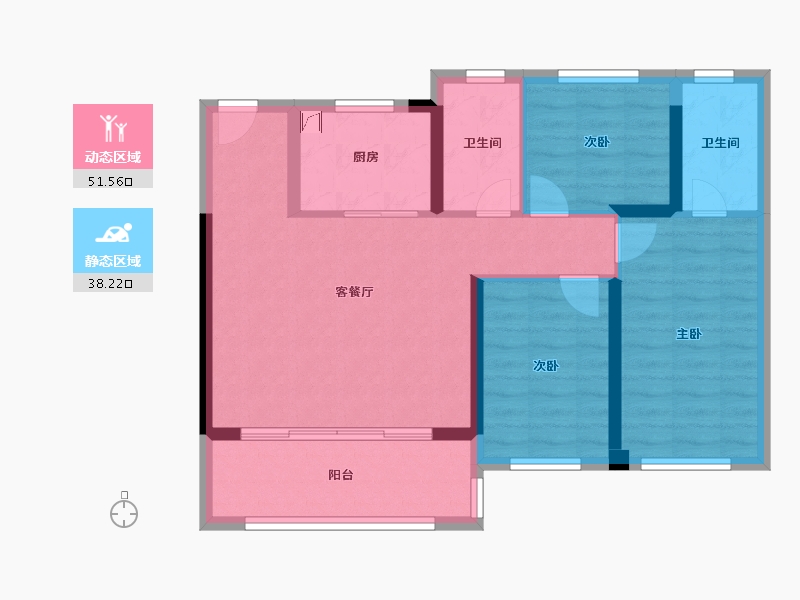 湖北省-武汉市-招商·武汉城建未来中心-79.98-户型库-动静分区