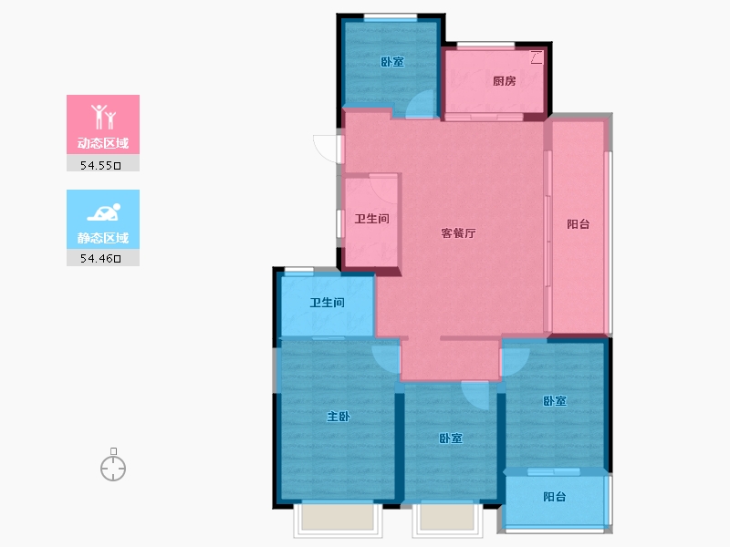 浙江省-宁波市-至麟上府·云汀-97.83-户型库-动静分区