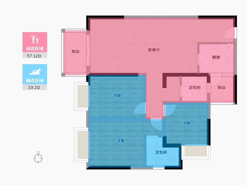 四川省-成都市-东宸锦悦府-85.02-户型库-动静分区