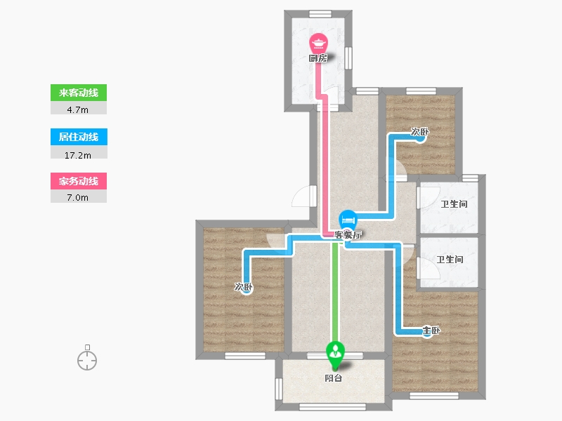 上海-上海市-颛桥·紫薇花园(上东区)-76.00-户型库-动静线