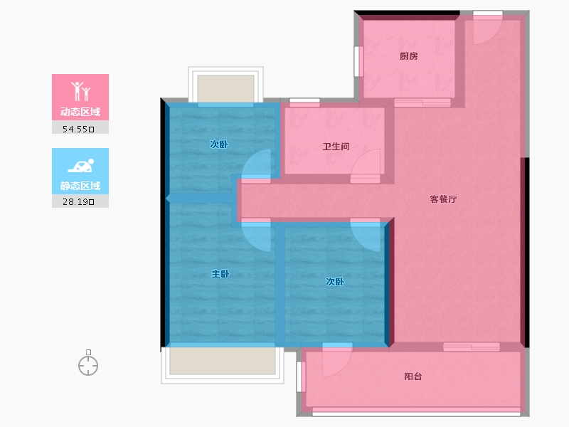 湖北省-武汉市-景瑞未来悦-72.32-户型库-动静分区