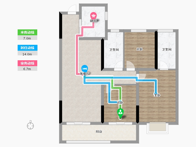 湖北省-武汉市-信达新外滩-98.36-户型库-动静线